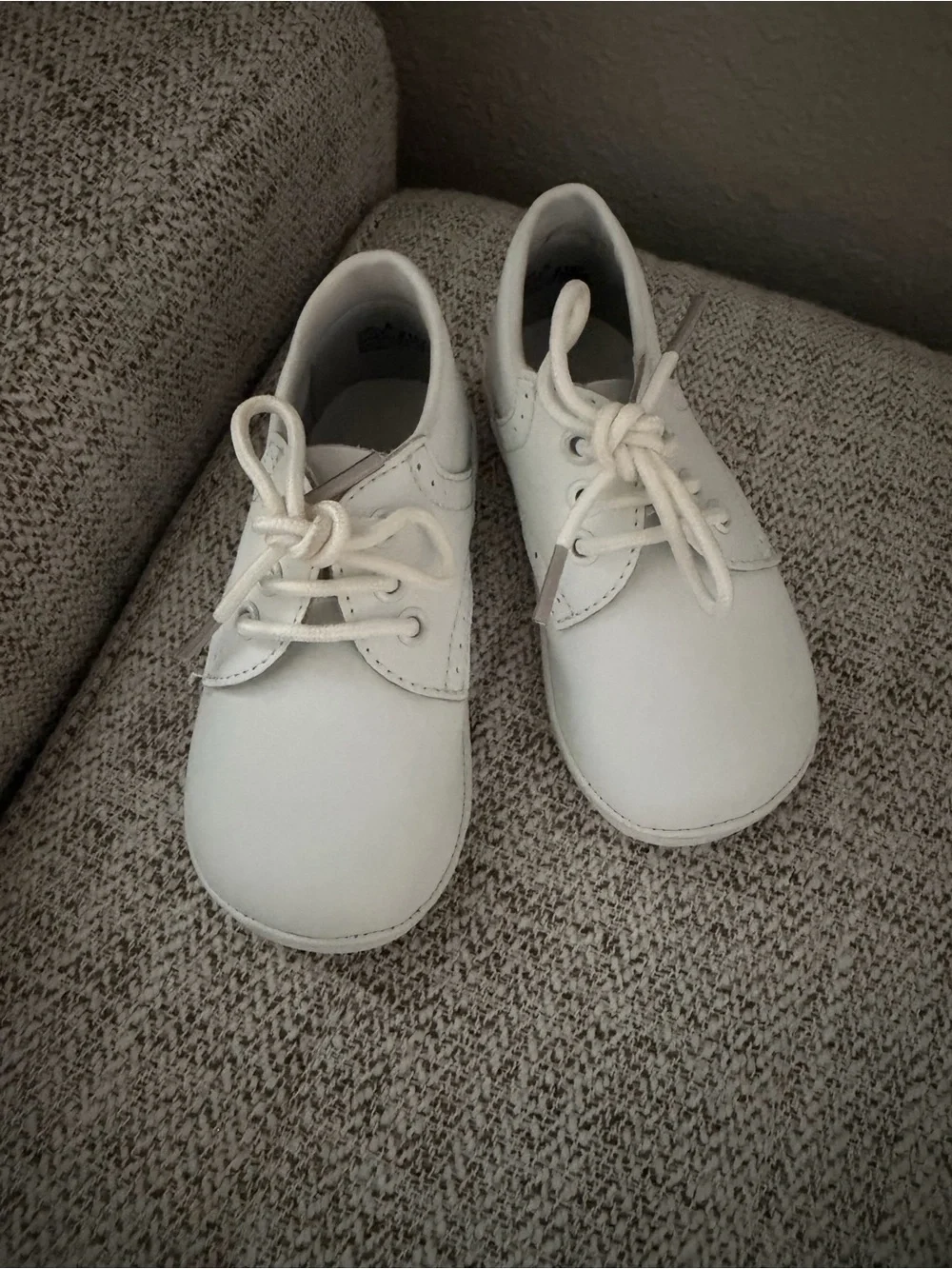 Angel White Lace-Up Baby Walker Shoes